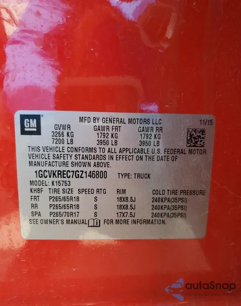 2016 Chevrolet Silverado K1500 Lt from USA, damaged, VIN 1GCVKREC7GZ146800